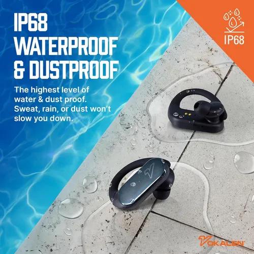 Miniatura 4 de VOKALEN Reflex Pro - Auriculares deportivos inalámbricos con ganchos para los oídos, cancelación activa de ruido, hasta 50 horas de duración