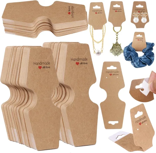200 Tarjetas de Exhibición de Pulseras Tarjetas de Soporte para Collares Autoadhesivas Paquete de Embalaje de Joyería para la Venta para Pequeñas