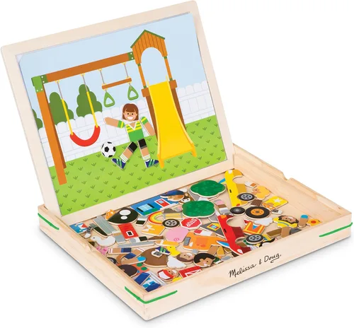 Miniatura 3 de Melissa & Doug - Juego magnético de madera con imágenes, con 119 imanes y tarjetas de escenas complementarias.