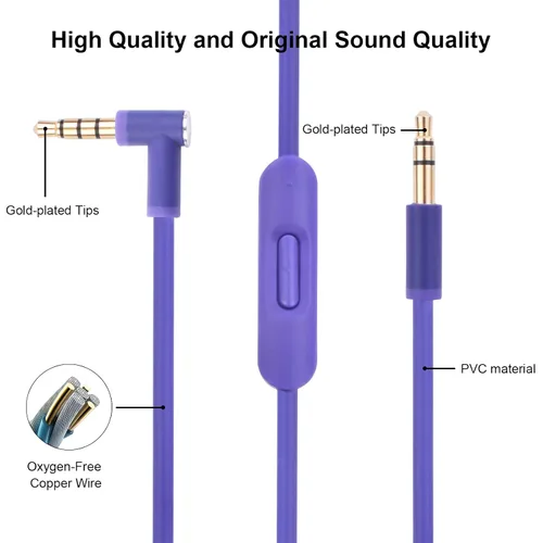 Miniatura 4 de Solo 3 cable de audio de repuesto con micrófono en línea y control de volumen compatible con Beats Headphone
