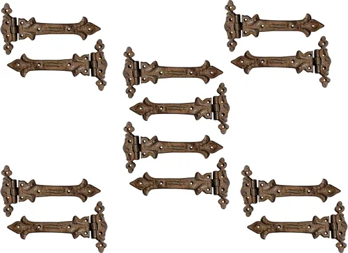 Miniatura 23 de Adonai Hardware Adonijah Bisagra falsa de aluminio para montaje frontal (6.5" x 12 Pack, Negro mate) para puertas de granero, puertas, armarios
