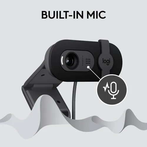 Miniatura 5 de Logitech Brio 101 Full HD 1080p - Cámara web para reuniones, transmisión, computadora de escritorio, portátil, PC, micrófono integrado, obturador