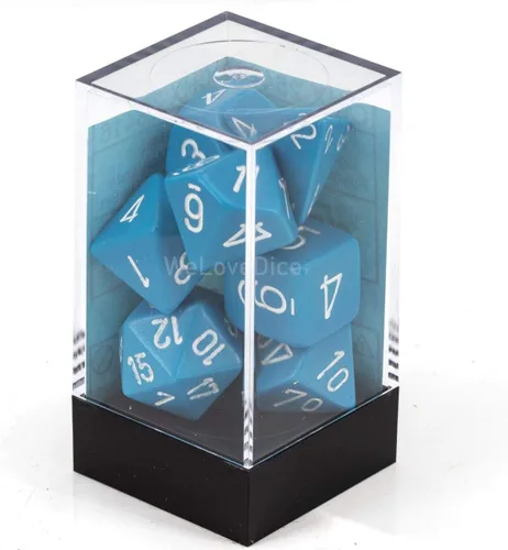 Miniatura 4 de Chessex CHX25416 Juego Dice-Opaco Azul Claro/Blanco
