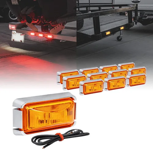 Miniatura 21 de TRUE MODS 2 piezas 2.5" Luz LED roja para remolque con bisel negro [DOT FMVSS 108] [SAE P2PC] [montaje superficial] [impermeable IP67] luces de Rojo