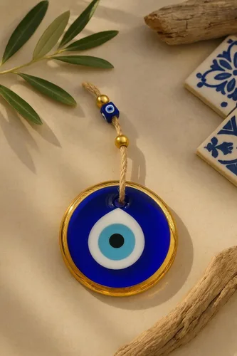 Miniatura 3 de Colgante de pared de cristal azul contra el mal de ojo, amuleto turco hecho a mano para protección del hogar, varios tamaños, decoración de pared