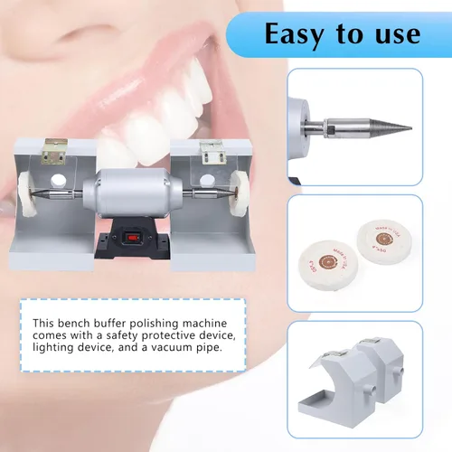 Miniatura 6 de Máquina de torno polaco de pulido dental de 110 V, 550 W Laboratorio dental Torno Pulidora 3000RPM, Pulidora de laboratorio dental para fundición