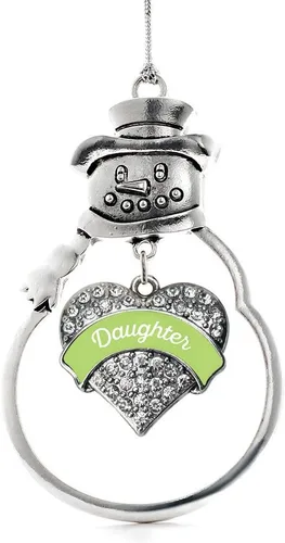 Miniatura 47 de Inspired Silver - Big Sis - Adorno de Navidad plateado - Adorno de árbol de Navidad con dije de corazón con circonita cúbica - Decoración colgante