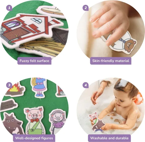 Miniatura 3 de CHEFAN Paquete de 12 Piezas de Historias Bíblicas para Tablero de Fieltro, Historias de Tablero de Franela para Actividades Preescolares Incluye una