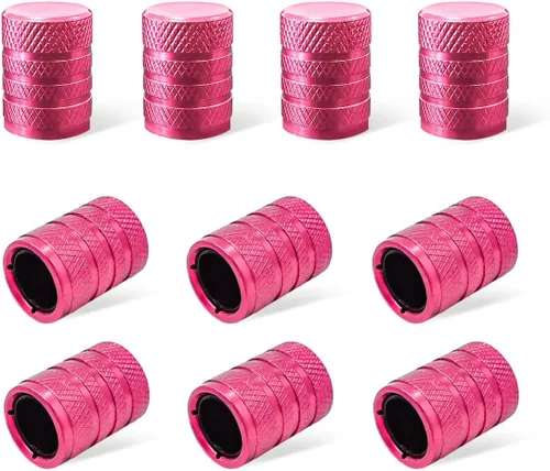 Miniatura 10 de Ziciner 5 piezas de tapas de vástago de válvula de neumático para automóvil, cubiertas de vástago de rueda de aluminio anodizado, tapas de aire