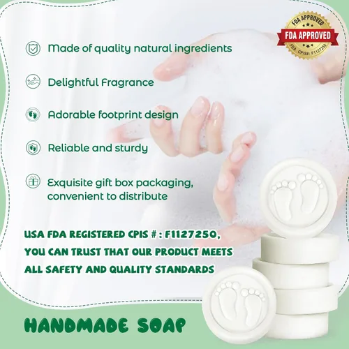 Miniatura 4 de AIXIANG Kit de 24 regalos para baby shower, jabón perfumado hecho a mano para pies de bebé