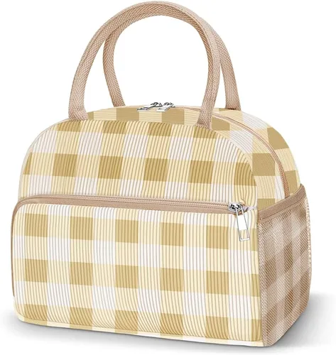 Miniatura 22 de Coobiiya Lonchera térmica de 12 litros para mujeres y hombres, lonchera de pana reutilizable, lonchera de gran capacidad con forro resistente a fugas