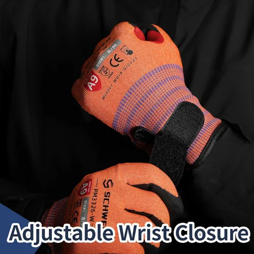 Miniatura 4 de Guantes de trabajo de invierno Schwer FreezeGuard-X para hombres y mujeres, guantes resistentes a cortes ANSI A9 para protección extrema, guante