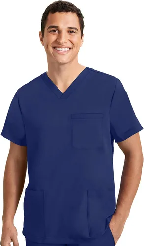 Miniatura 6 de Healing Hands Mens Scrubs Top 3 Pocket Purple Label Jake 2331 V-Neck Scrub Tops for Men