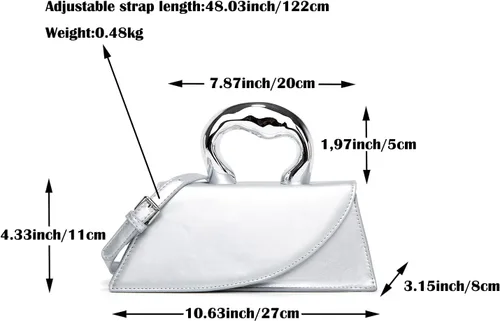 Miniatura 4 de Bolso pequeño de color plateado, bolsos cruzados, bolsos de noche Y2K, bolso de mano para mujer, bolsos de hombro, bolsa de mano para mujer 2023