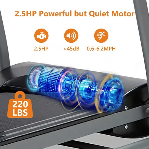 Miniatura 3 de Yangming Caminadora plegable 2 en 1, caminadora de 3.5 HP para debajo del escritorio, sin instalación, cinta de correr plegable compacta