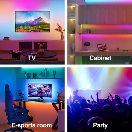 Miniatura 7 de RGBZONE - Controlador LED de 4 pines, mando a distancia inalámbrico IR de 44 teclas, controlador de tira de luces LED RGB DC 5V/12V/24V para tiras