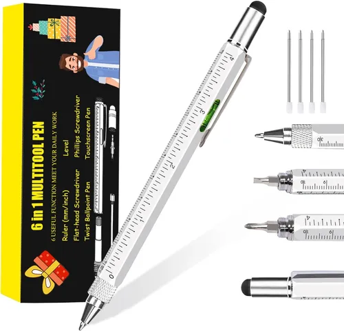 Miniatura 8 de Regalos de bolígrafo para hombres, geniales gadgets 9 en 1 bolígrafo multiherramienta, rellenos de calcetines para hombres y mujeres, regalos útiles