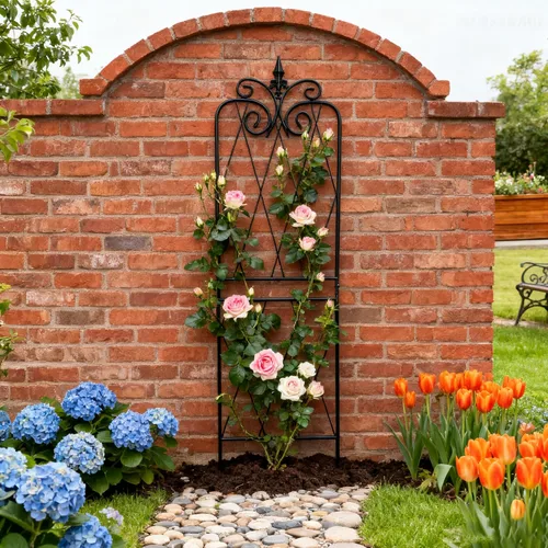 Miniatura 7 de Garden Enrejado para plantas trepadoras, 59 x 15 pulgadas, enrejados de metal inoxidables para plantas trepadoras al aire libre, estructuras