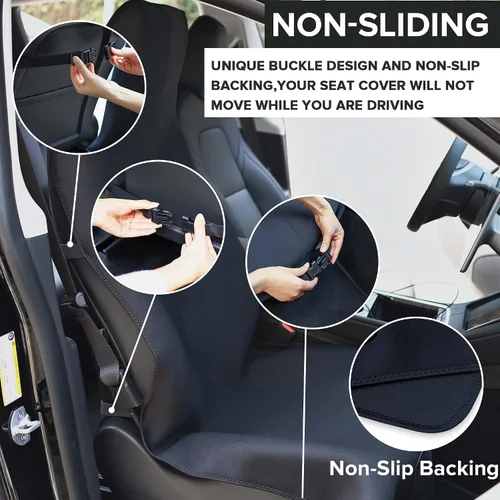 Miniatura 2 de Fundas de asiento para Tesla Model Y, protector de asiento delantero de automóvil de neopreno impermeable ampliado mejorado para Tesla Model 3 S X