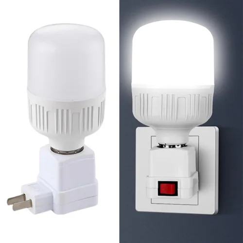 Miniatura 4 de Adaptador de extensión de enchufe E26/E27 con interruptor, enchufe de luz enchufable, convierte la toma de corriente a enchufe de bombilla