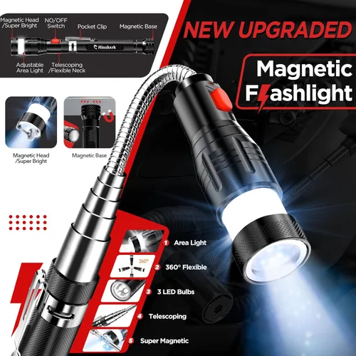 Miniatura 3 de Regalo del día del padre para marido papá, regalos para hombres, herramientas magnéticas extensibles, telescópicas, regalo del día del padre de Rojo