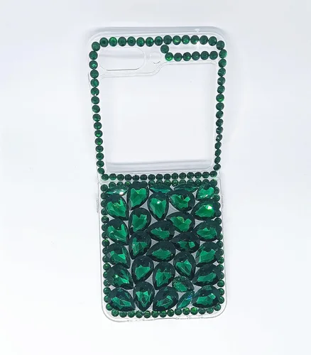 Miniatura 11 de Aikukiki Funda para Galaxy Z Flip 5, Galaxy Z Flip 5 5G, 3D hecha a mano con piedras deslumbrantes de cristal con diamantes brillantes para Samsung