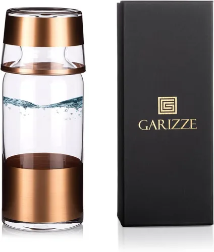Miniatura 11 de GARIZZE Juego de jarra de agua y vidrio para dormitorio, juego de jarra de noche y vidrio, decantador de enjuague bucal para baño, jarra de agua