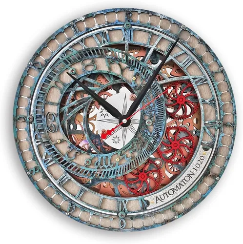 Miniatura 5 de Automaton Orloj Astronomical Moving Gears Wall Clock Wizard Tower Clock, Large Magic Wall Art, Personalized Gift, Open Silent Mechanism