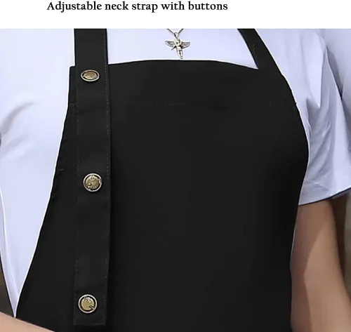 Miniatura 2 de Delantal personalizado para hombres y mujeres, delantales de lona de cocina personalizados con bolsillos, nombre, texto, logotipo, imagen