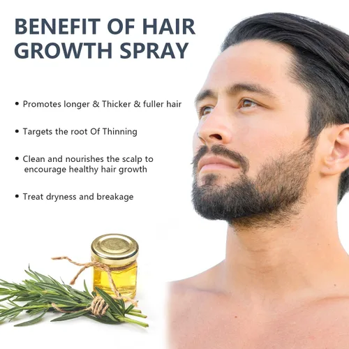 Miniatura 5 de Spray para el crecimiento del cabello y la barba de minoxidil al 5 % con biotina para hombres y mujeres, regeneración del cabello, tratamiento