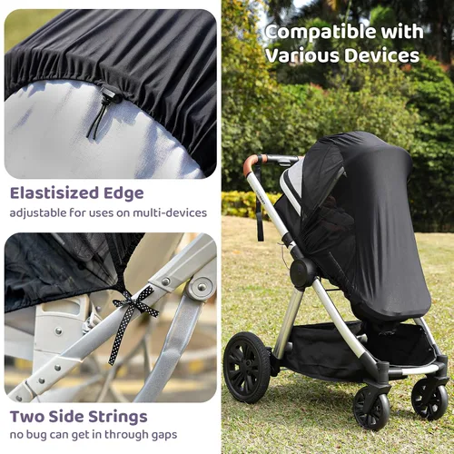 Miniatura 3 de Parasol para cochecito de bebé, cubierta para asiento de automóvil, parasol para cochecito de bebé, sombra oscura, corte de sombra 96% de rayos UV