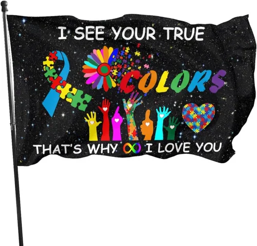 Miniatura 8 de Bandera de jardín de conciencia sobre el autismo, 12 x 18 pulgadas, a prueba de decoloración, doble cara para exterior/interior, con texto en inglés