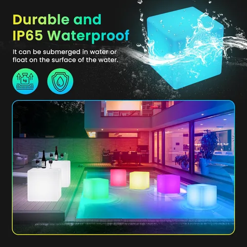 Miniatura 9 de Loftek - Luces de cubo LED de 10.2 cm, cubo teseracto RGB de 16 colores, lámpara de ambiente LED cósmica con control remoto, lámpara de noche