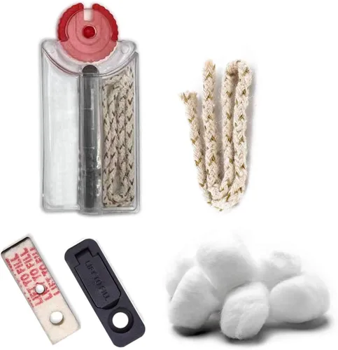 Kit de reparación de piezas inferiores universales para encendedor de gasolina, gasóleo, líquido, accesorios (piedra de pedernal, algodón, mecha,