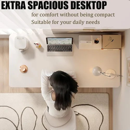 Miniatura 2 de Escritorio para computadora de estilo moderno y sencillo de 31.5 pulgadas, mesa pequeña de escritura blanca para oficina en casa, escritorio