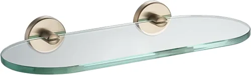 Miniatura 34 de JQK Estante de vidrio para baño dorado, almacenamiento de ducha de vidrio templado de 20 por 5 pulgadas, montaje de pared dorado cepillado de acero