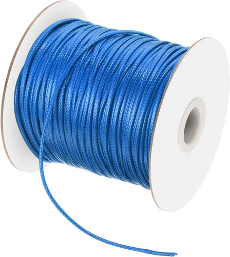 Miniatura 141 de MECCANIXITY Cordón encerado de poliéster encerado de 0.020 in, cuerda de cera de 175 yardas para hacer pulseras, collares, cuentas, joyería y Negro