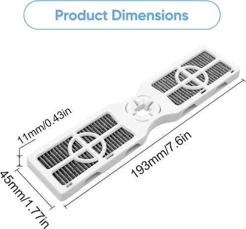 Miniatura 2 de Paquete de 3 filtros de aire de repuesto para refrigerador AF-2 RAF-2 compatibles con filtro de aire Frigidaire FRGPAAF2 PureAir para refrigerador