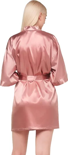 Miniatura 2 de Turquaz Bata de novia para damas de honor para mujer, batas tipo kimono de satén para mujer