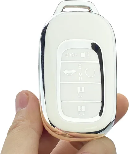 Miniatura 3 de Funda para llavero compatible con Honda Civic Accord CR-V HR-V Pilot 2022 2023, llavero de TPU suave de protección completa, carcasa bonita (blanco)