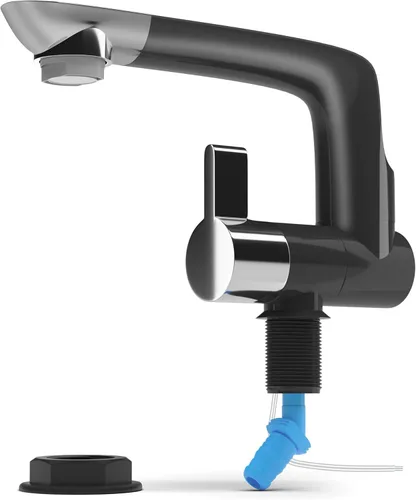 Grifo de agua eléctrico de 12 V con interruptor | Ideal para fregadero de cocina y como conexión de bomba en RV, cámper, remolque, cámper o barco