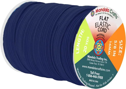 Miniatura 52 de Mandala Crafts - Rollo de cordón elástico plano para costura y manualidades Blanco