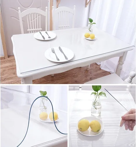 Miniatura 5 de Protector de mesa para cocina, comedor, madera, para muebles, de plástico transparente, fácil de limpiar, protector de escritorio, de madera, PVC