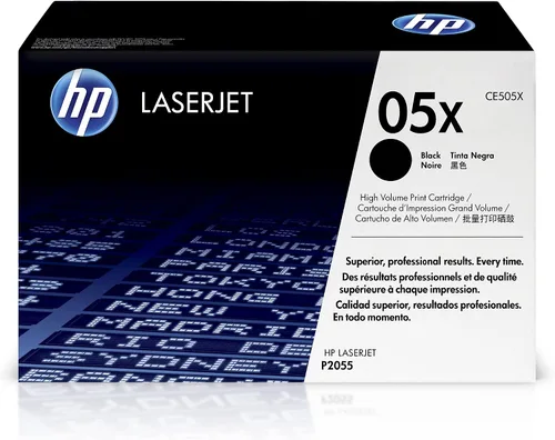 HP Cartucho de tóner negro de alto rendimiento 05X | Funciona con HP LaserJet serie P2055 | CE505X