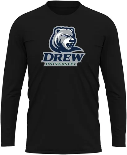 Miniatura 246 de Camisa deportiva de manga larga oficial de la NCAA Collegiate para hombre, colección negra con logotipo primario