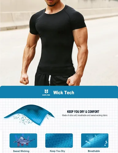 Miniatura 3 de Paquete de 456 camisas de compresión para hombre, manga cortalarga, atléticas para clima frío, camiseta para entrenamiento deportivo