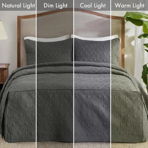 Miniatura 7 de Cubrecama ajustable Madison Park de diseño clásico tradicional para todas las estaciones, ligero; juego de ropa de cama, fundas a juego, King