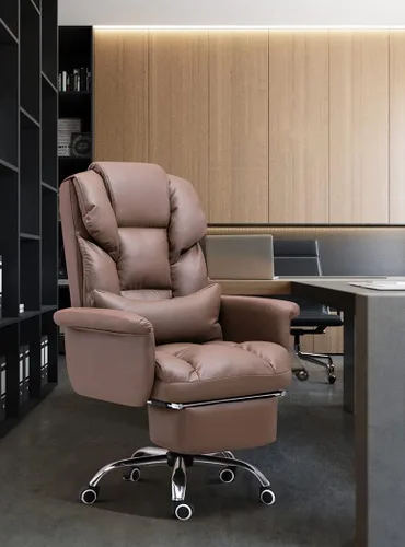 Miniatura 4 de Big and Tall Bonded Leatherreclining Office Chair Task Chair,400Lbs Computer Ergonomic Desk Chair High Back All Day Comfort Ergonomic Lumbar Support