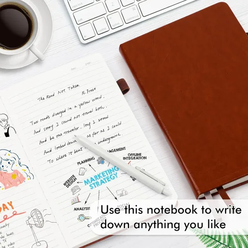 Miniatura 4 de Feela - Paquete de 5 cuadernos en blanco de tapa dura para la escuela, cuadernos de negocios clásicos con líneas cuadriculadas y soporte