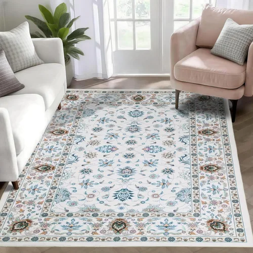 Miniatura 36 de WILLSUN Alfombras lavables de área, alfombras grandes antideslizantes de 5 x 7 pulgadas estilo bohemio para sala de estar, dormitorio, alfombra